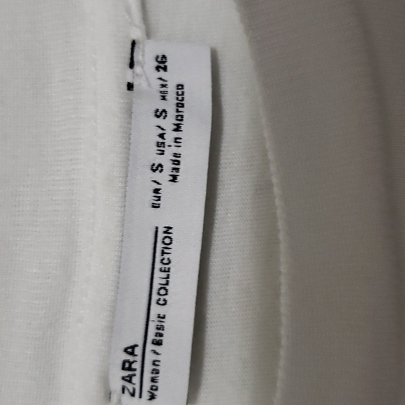 Zara Asymmetrical Top, Color White, Size S - Picture 4 of 9